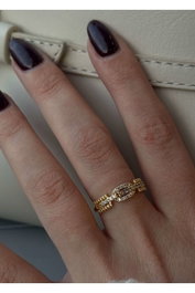 Heliophilia Silver KPEGMSA35068 Anillo de Latón con Revestimiento de Laca Color Dorado